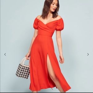 Reformation Red Pearl Dress